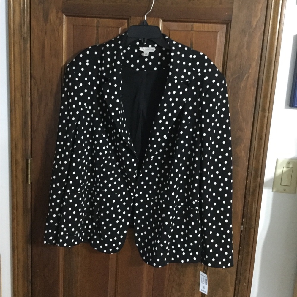Black polka dot jacket - dress up or down NWT